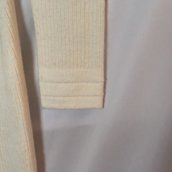 SHEIN Cream Long Sleeve Button Knit Dress Size M - Picture 8 of 9